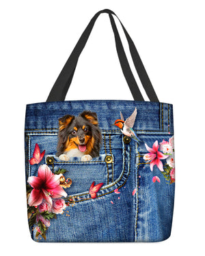 Sheltie-Lily Cloth Tote Bag