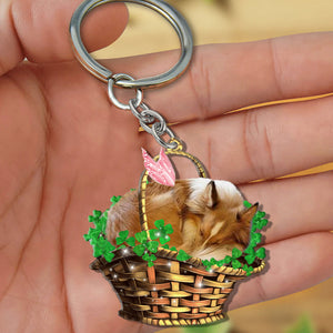 Sheltie-Sleeping Lucky Fairy Flat Acrylic Keychain