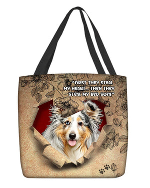 Sheltie -Torn Cloth Tote Bag