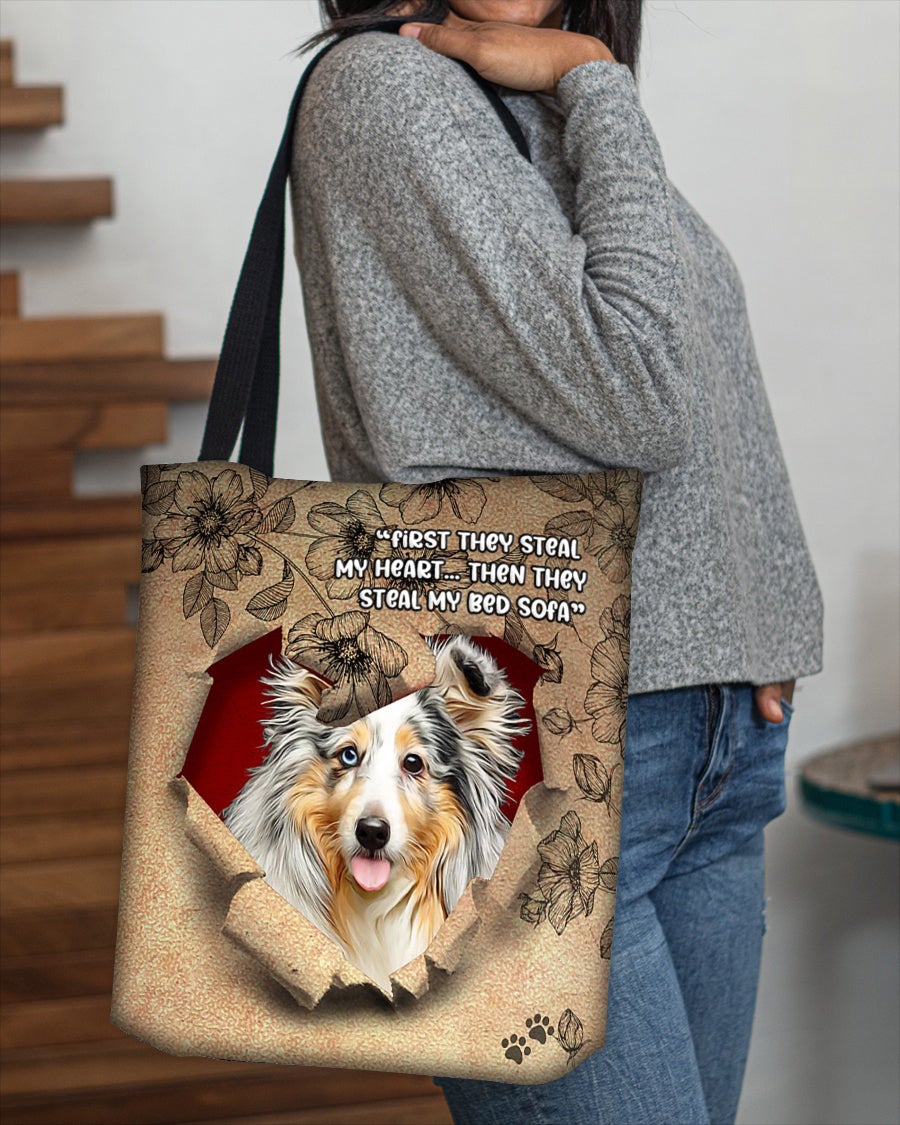 Sheltie -Torn Cloth Tote Bag