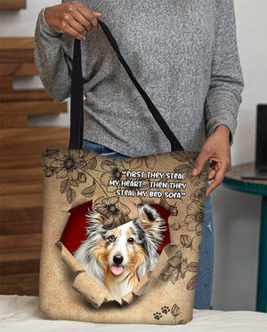 Sheltie -Torn Cloth Tote Bag