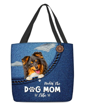 Sheltie-Dog Mom Life-Cloth Tote Bag