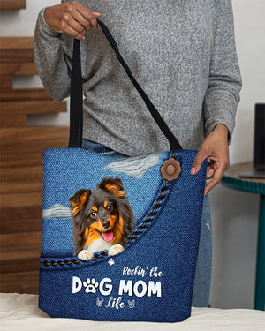 Sheltie-Dog Mom Life-Cloth Tote Bag