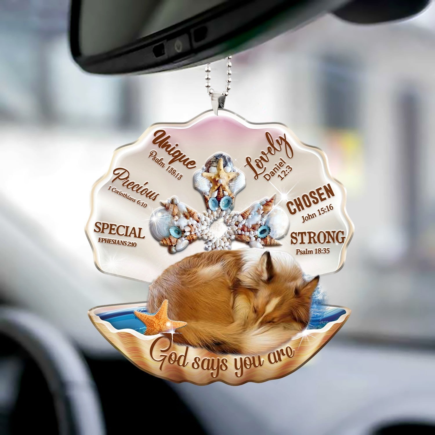 Sheltie-You Are Cross In Seashell-Two sides ornament