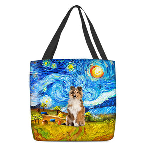 Shetland Sheepdog-Oil Painting-Cloth Tote Bag