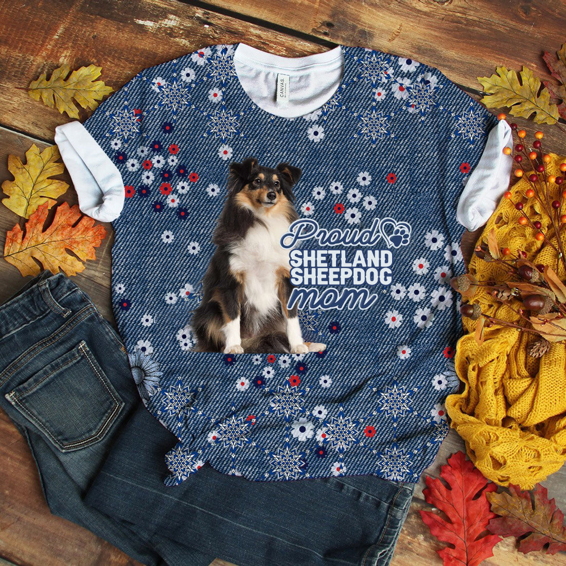 Shetland Sheepdog-Pround Mom T-shirt