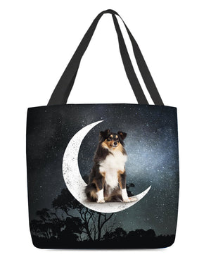 Shetland Sheepdog-Sit On The Moon-Cloth Tote Bag