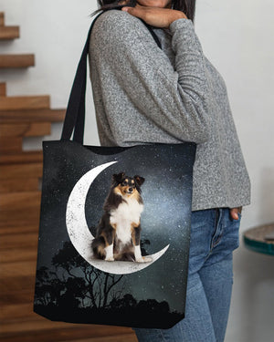 Shetland Sheepdog-Sit On The Moon-Cloth Tote Bag