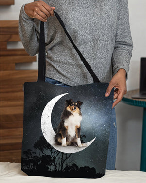 Shetland Sheepdog-Sit On The Moon-Cloth Tote Bag