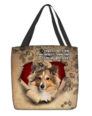 Shetland Sheepdog-Torn Cloth Tote Bag