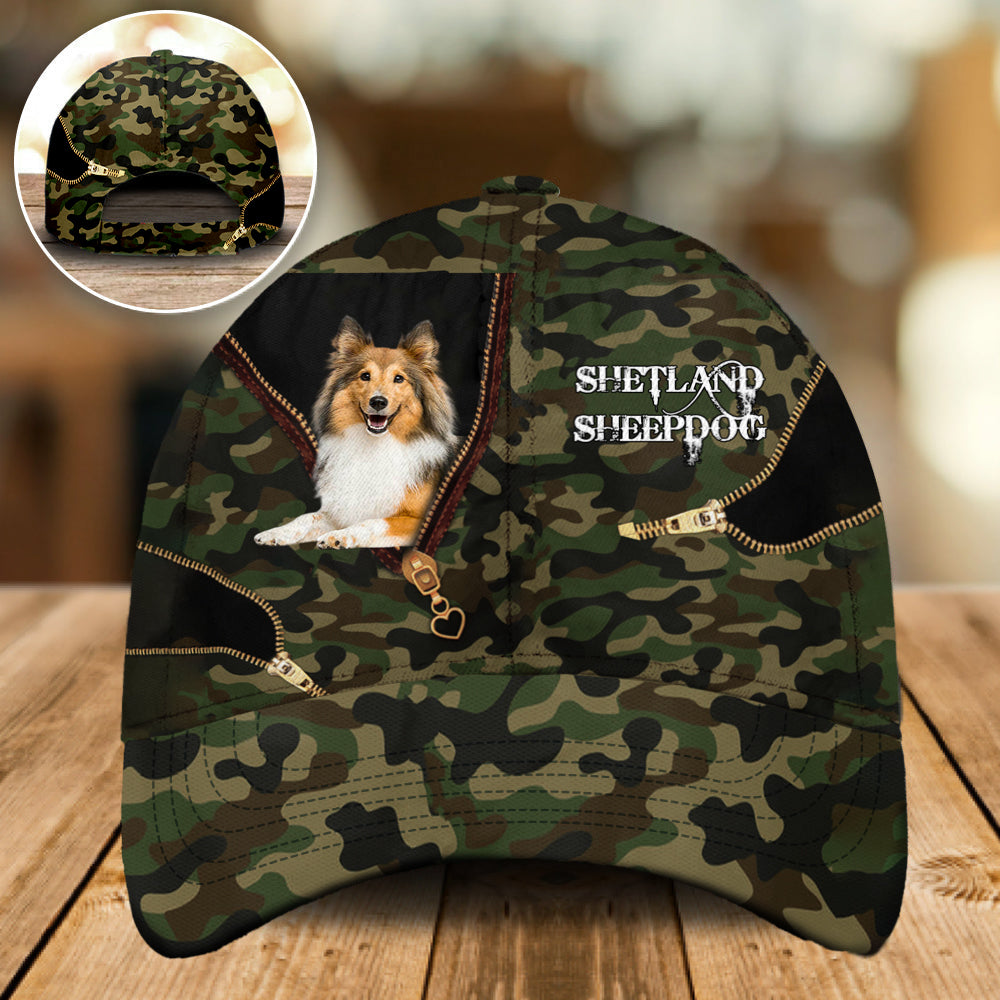 Shetland Sheepdog2 Camo Cap