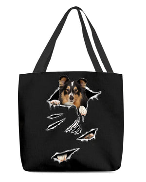 Cracks-Shetland Sheepdog-Cloth Tote Bag