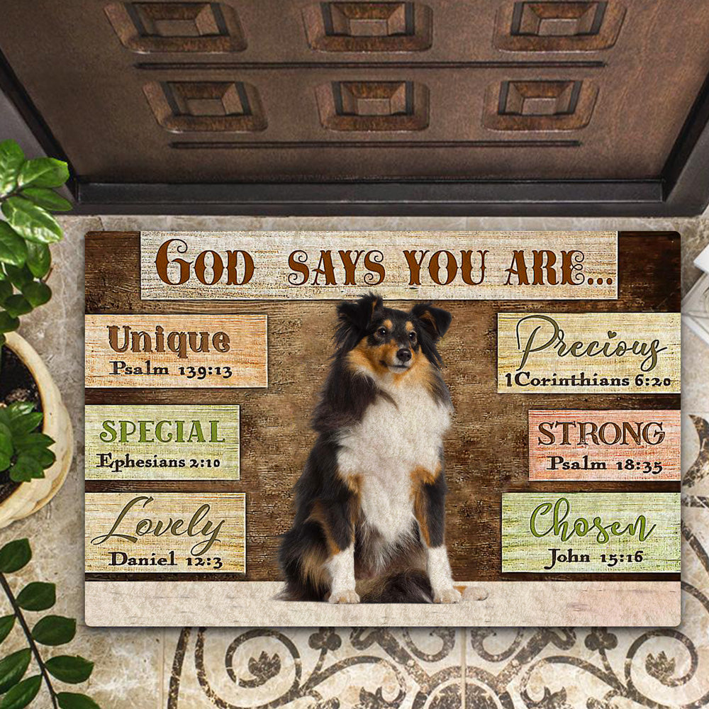 Shetland  Sheepdog God Says You Are Doormat
