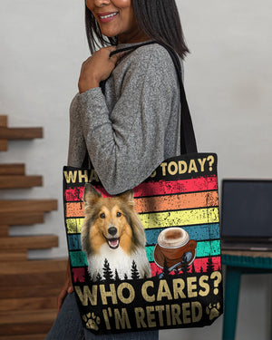 Shetland Sheepdog Who Cares-Cloth Tote Bag