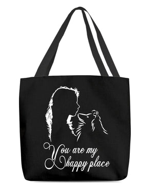 Shetland Sheepdog You Are My Happy Place-Cloth Tote Bag