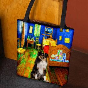 Shetland Sheepdog in the bedroom 2 -Cloth Tote Bag