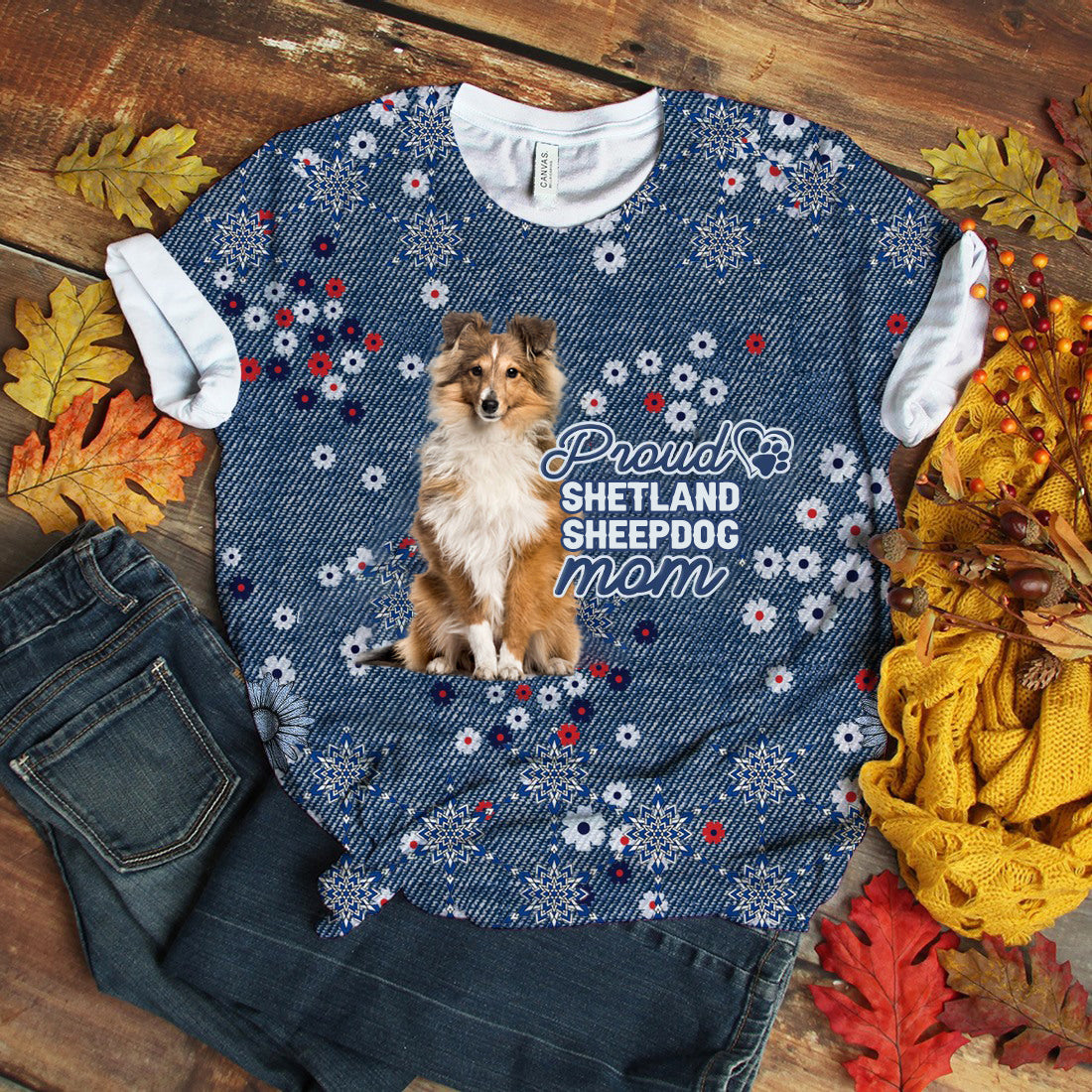 Shetland Sheepdog (2)-Pround Mom T-shirt