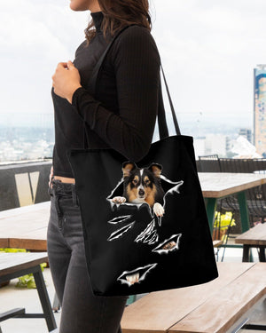 Cracks-Shetland Sheepdog-Cloth Tote Bag