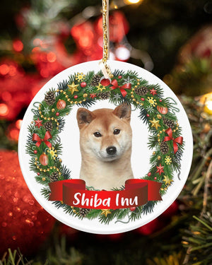 Shiba Inu-Noel Circle-Two Sided Ornament