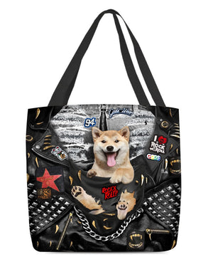 Shiba Inu-Rock Dog-Cloth Tote Bag