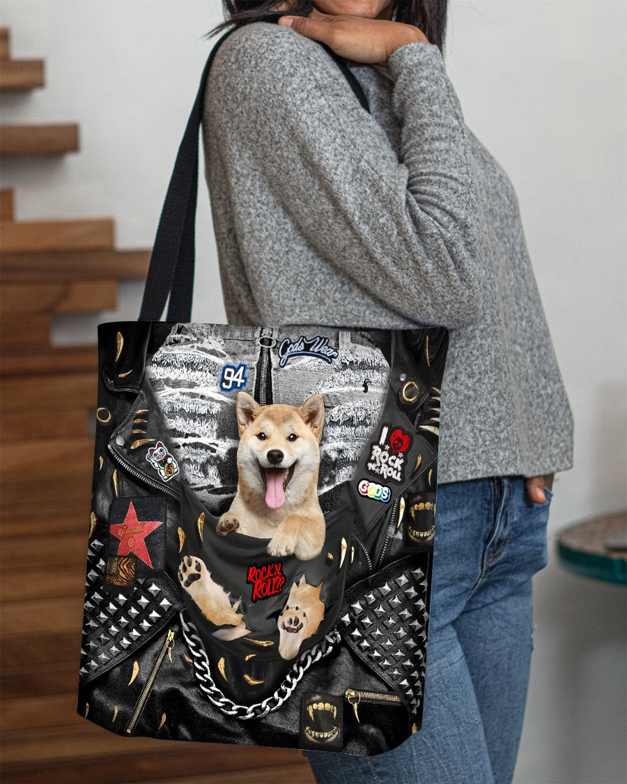 Shiba Inu-Rock Dog-Cloth Tote Bag