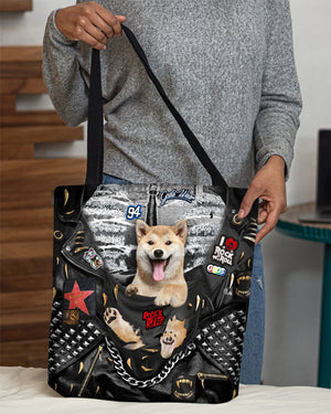 Shiba Inu-Rock Dog-Cloth Tote Bag