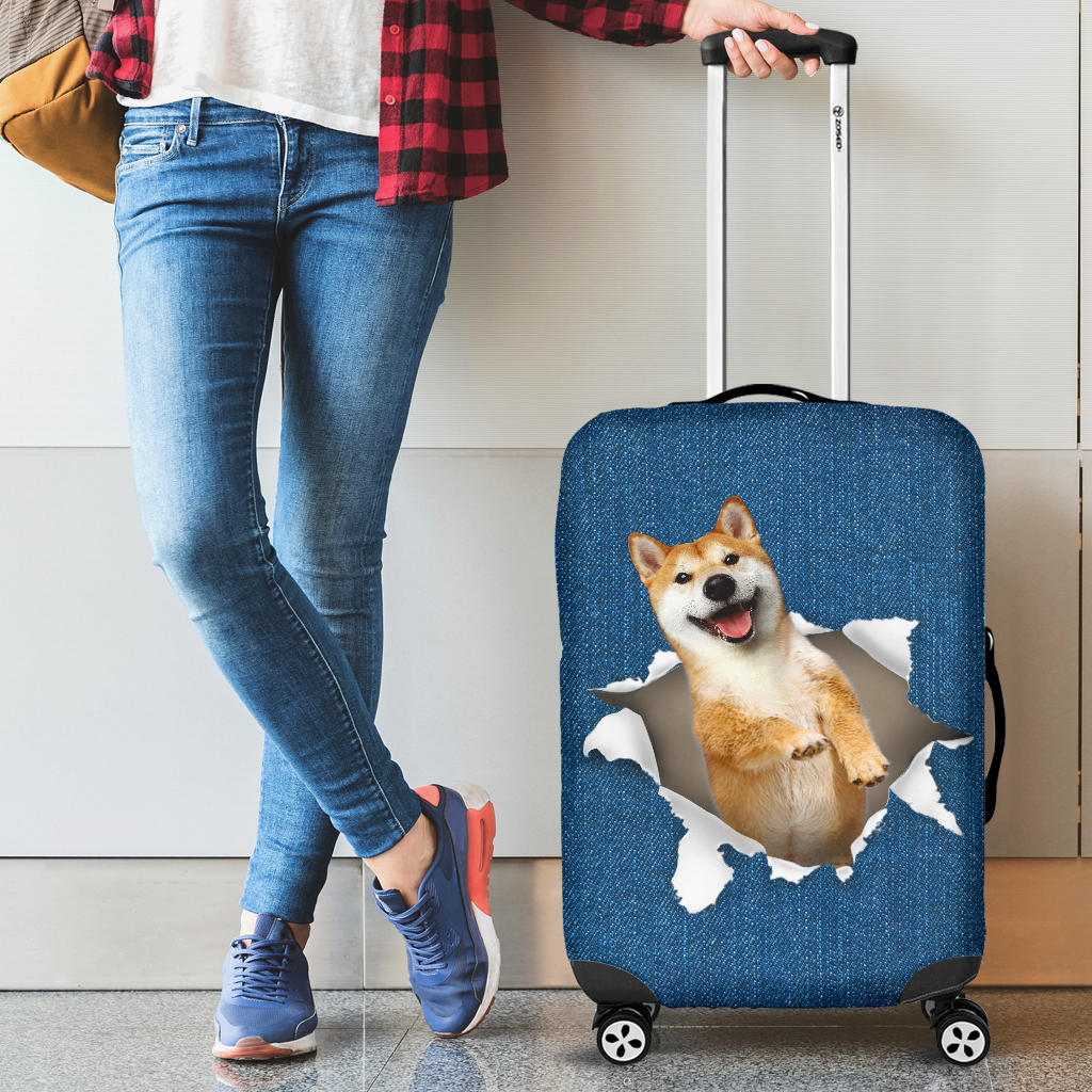 Shiba Inu-Torn Paper Luggage Covers