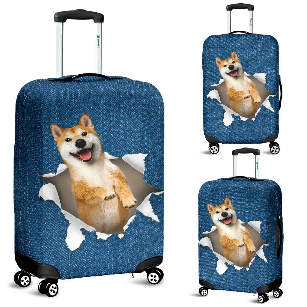 Shiba Inu-Torn Paper Luggage Covers
