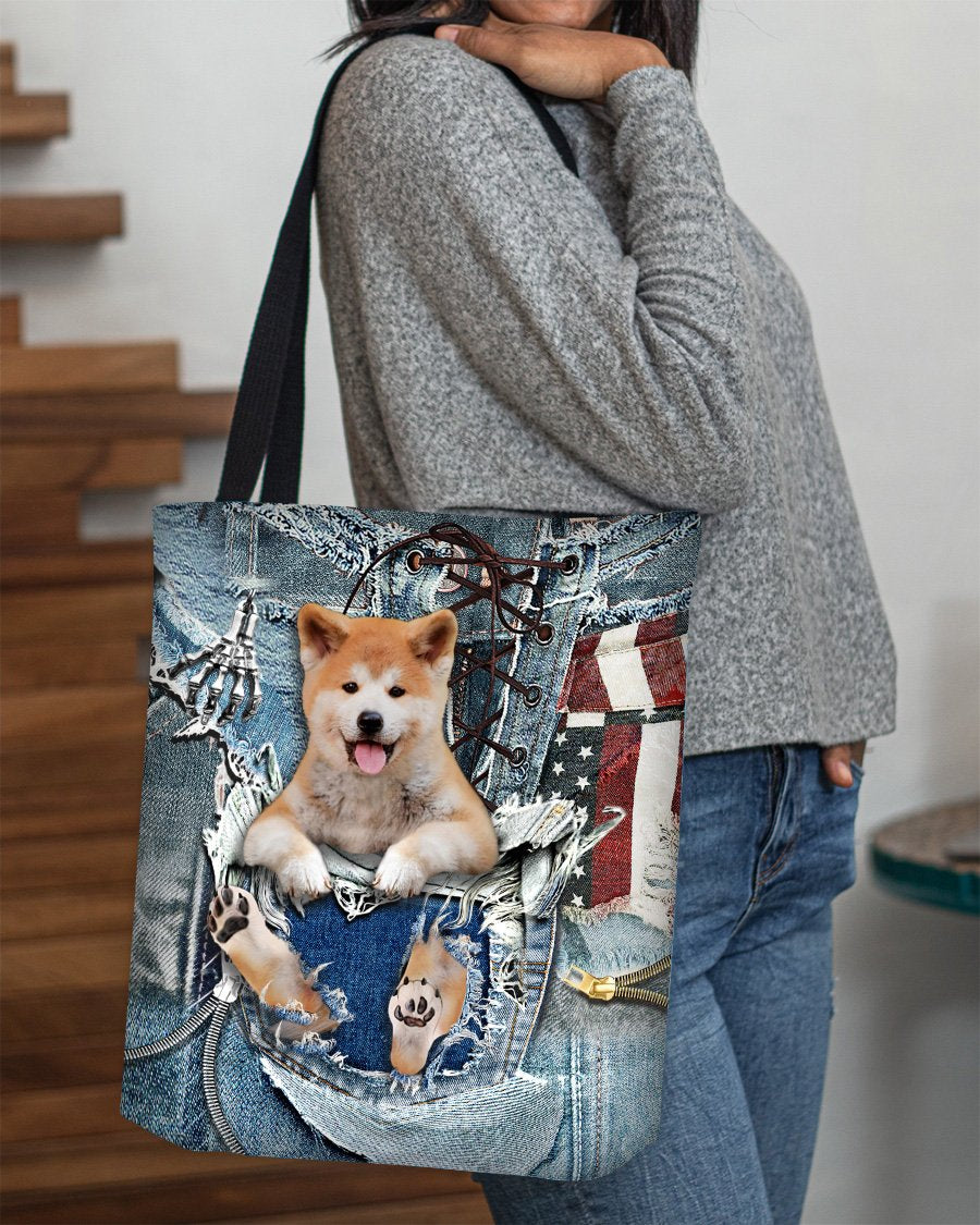 Shiba Inu1-Ripped Jeans-Cloth Tote Bag