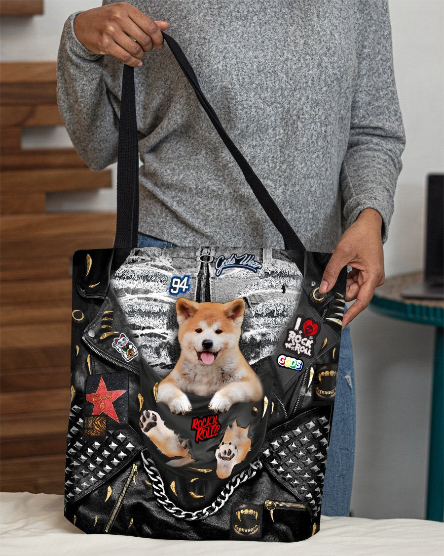 Shiba Inu1-Rock Dog-Cloth Tote Bag