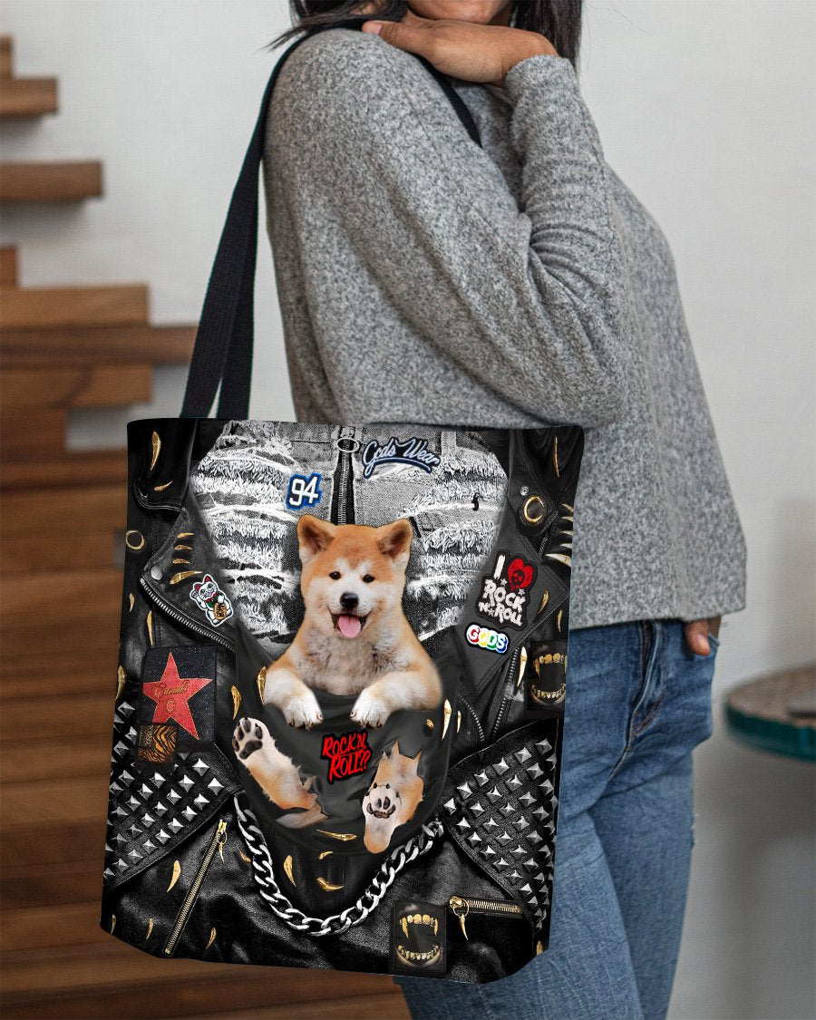 Shiba Inu1-Rock Dog-Cloth Tote Bag