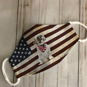 Shih Tzu American Flag EZ03 1105 Face Mask