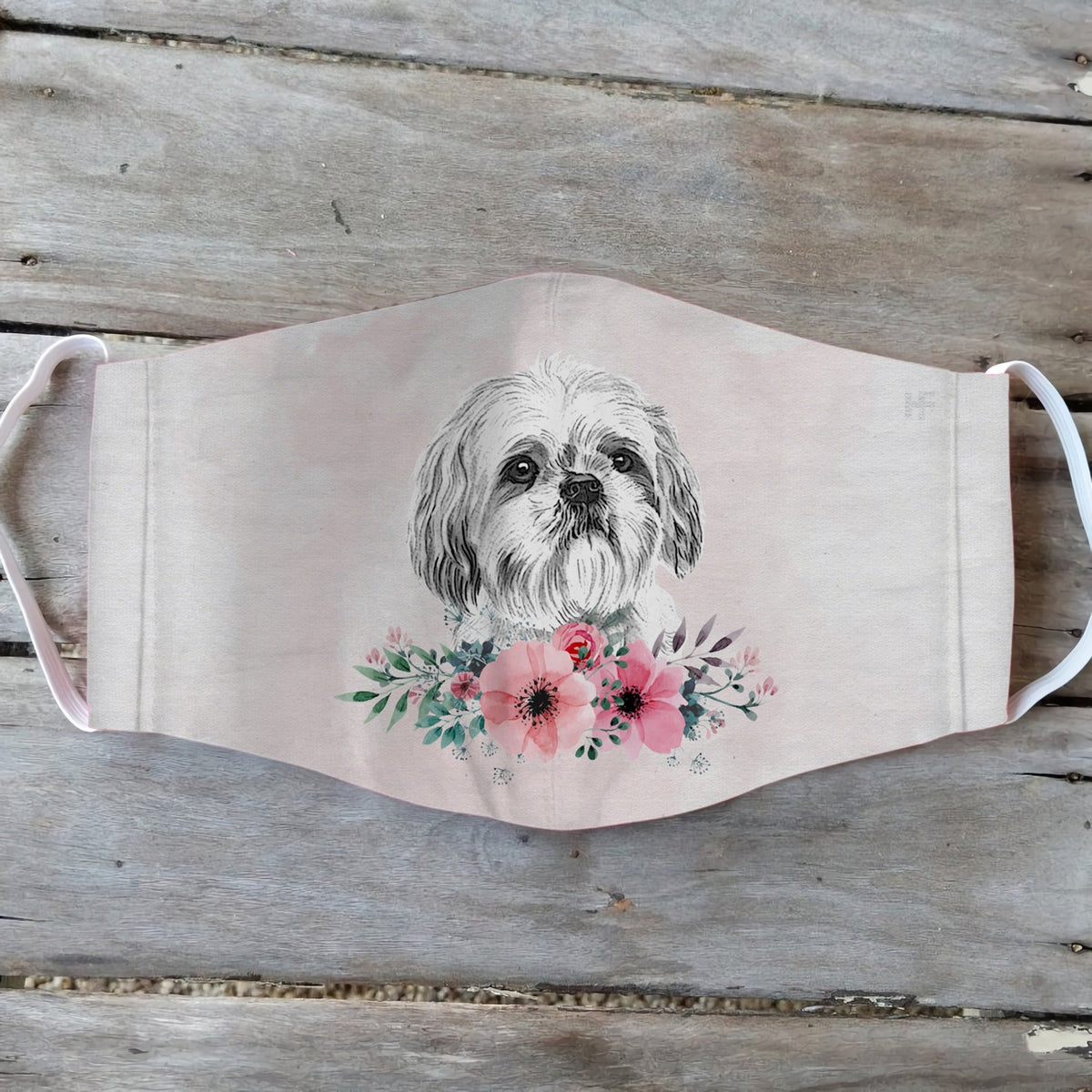 Shih Tzu Dog Flower EZ01 2404 Face Mask