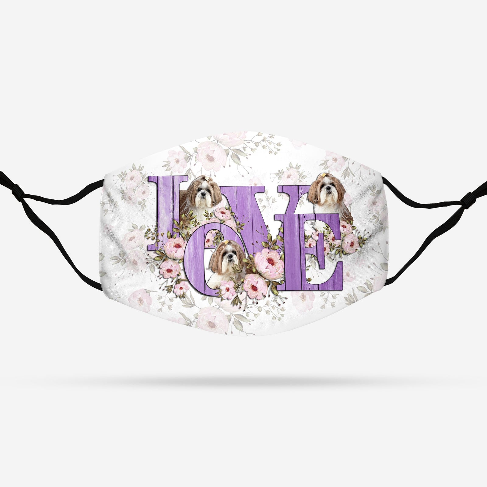 Shih Tzu dog Love EZ16 3107 Face Mask