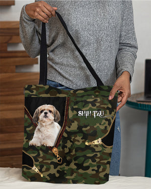 Shih-Tzu Camo Cloth Tote Bag