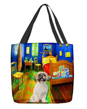 Shih Tzu in the bedroom-Cloth Tote Bag