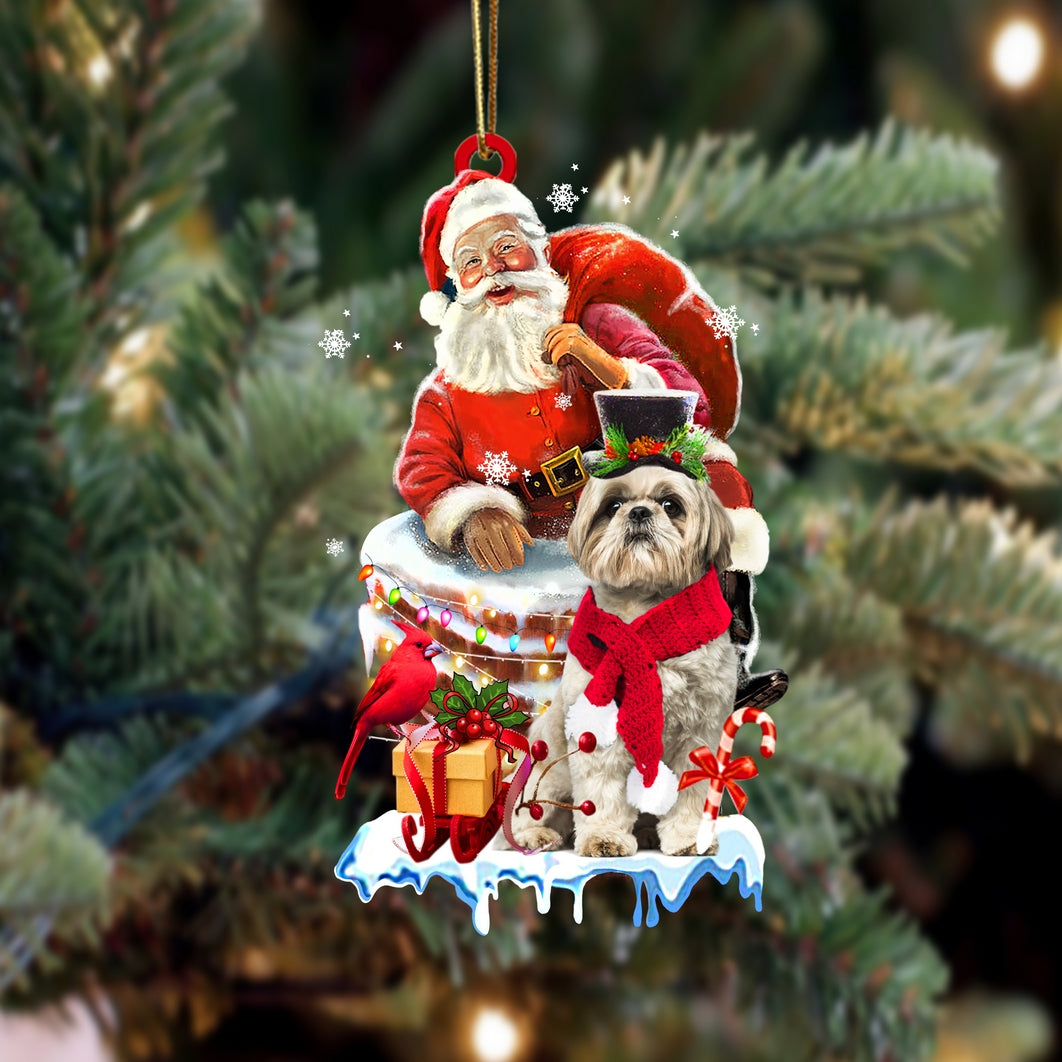 Shih Tzu-Christmas Chimney Two Sided Ornament