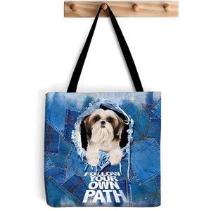 Shih Tzu -Follow Your Own Path-Cloth Tote Bag