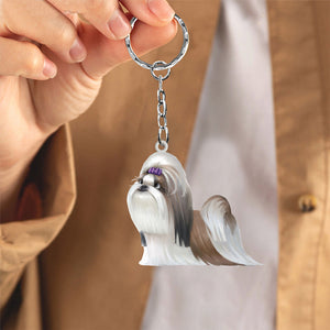 Shih Tzu-Look at me flat Acrylic Keychain