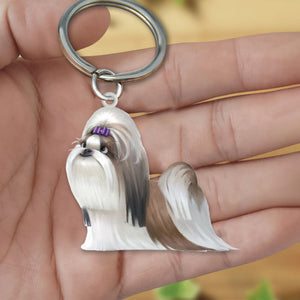 Shih Tzu-Look at me flat Acrylic Keychain