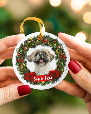 Shih Tzu-Noel Circle-Two Sided Ornament