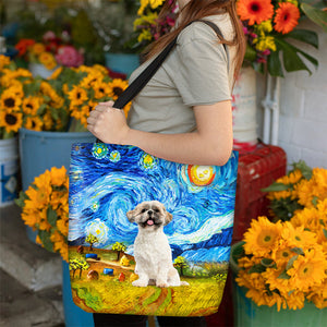 Shih Tzu-Oil Painting-Cloth Tote Bag