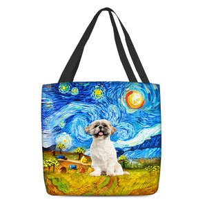 Shih Tzu-Oil Painting-Cloth Tote Bag