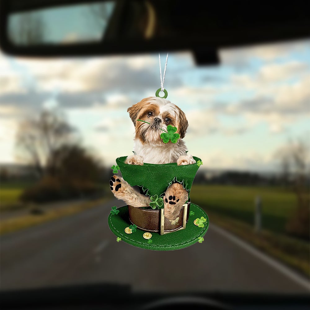 Shih Tzu-Patrick Hat-Two Sided Ornament