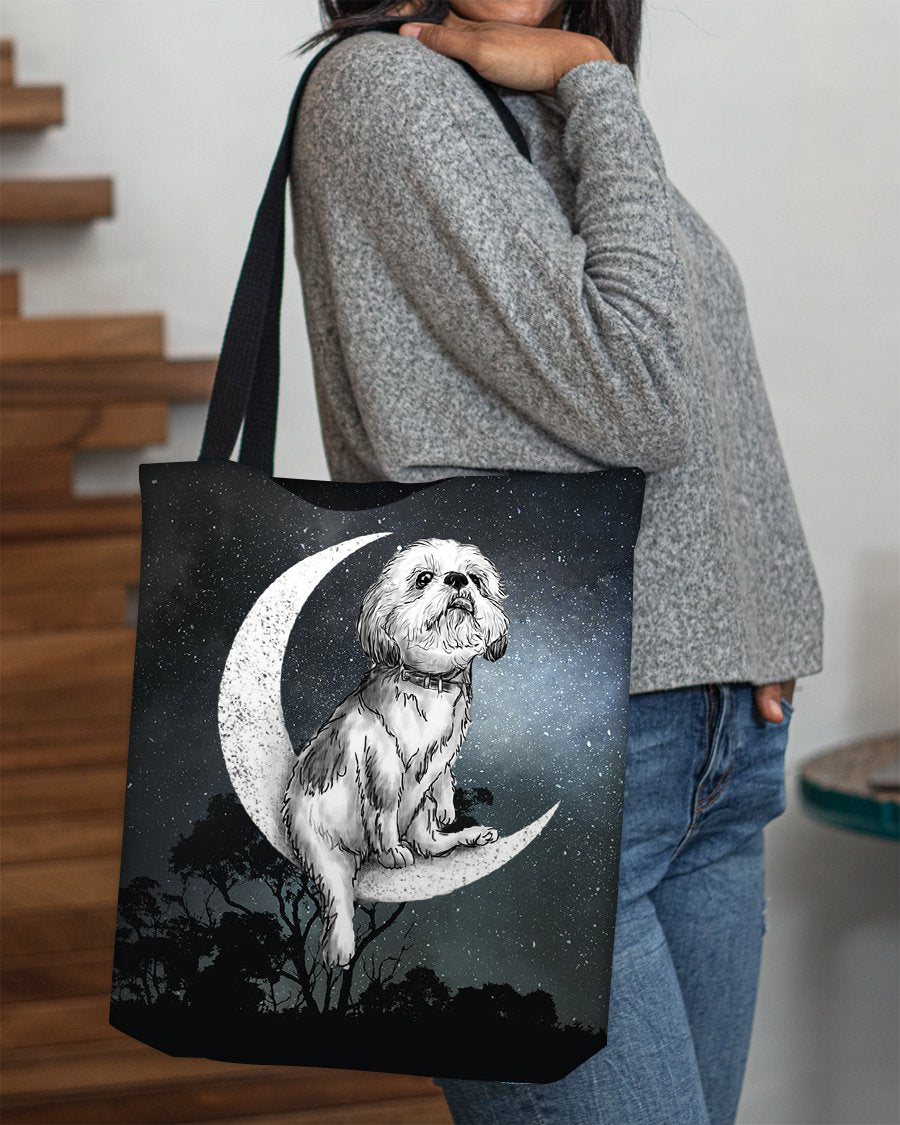 Shih Tzu-Sit On The Moon-Cloth Tote Bag