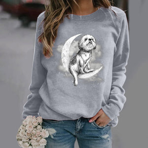 Shih Tzu -Sit On The Moon- Premium Sweatshirt