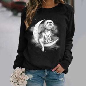 Shih Tzu -Sit On The Moon- Premium Sweatshirt