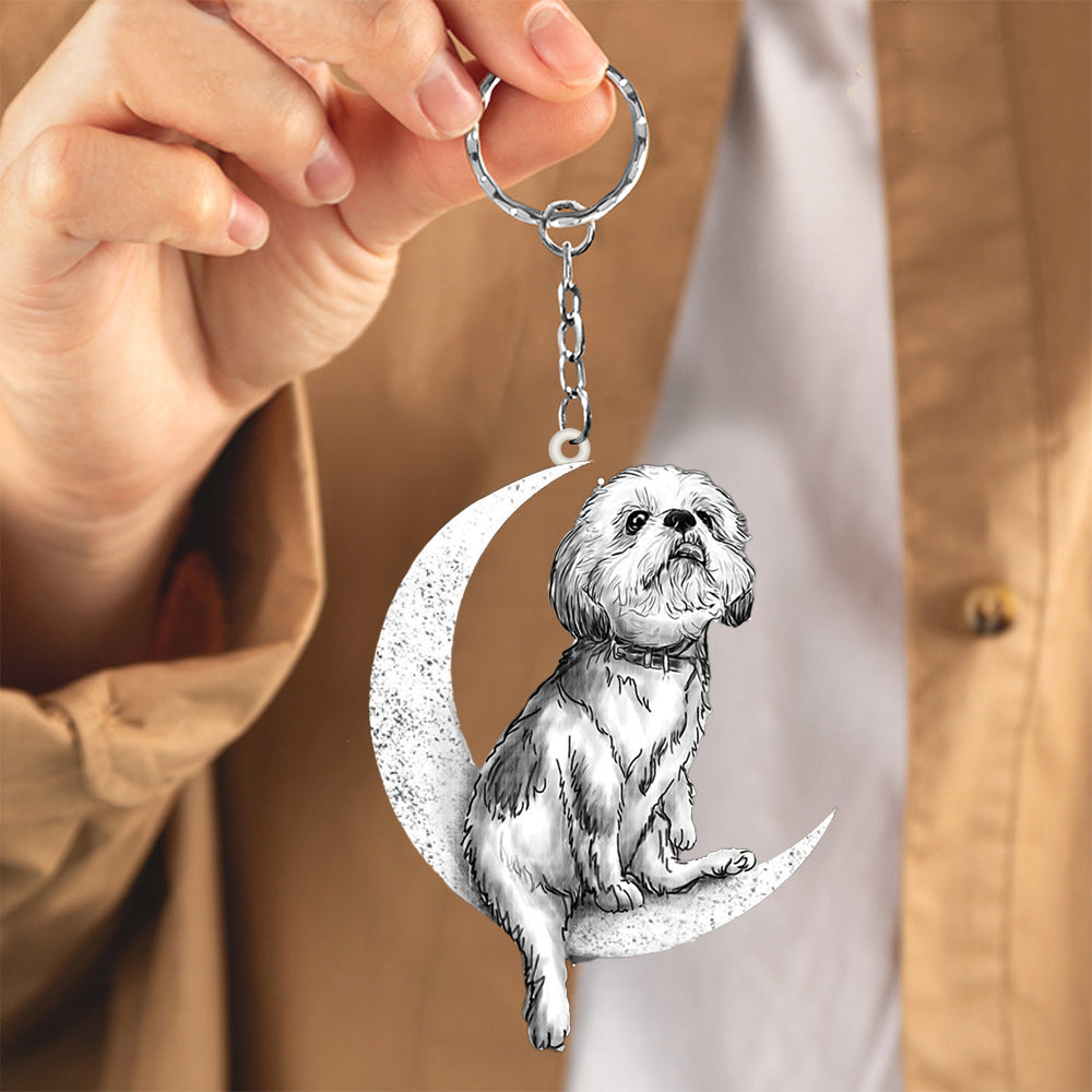 Shih Tzu-Sit On The Moon Keychain