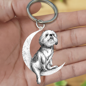 Shih Tzu-Sit On The Moon Keychain