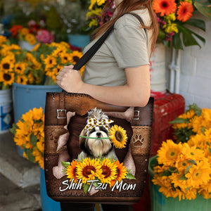 Shih Tzu-Sunflower&Dog Mom Cloth Tote Bag